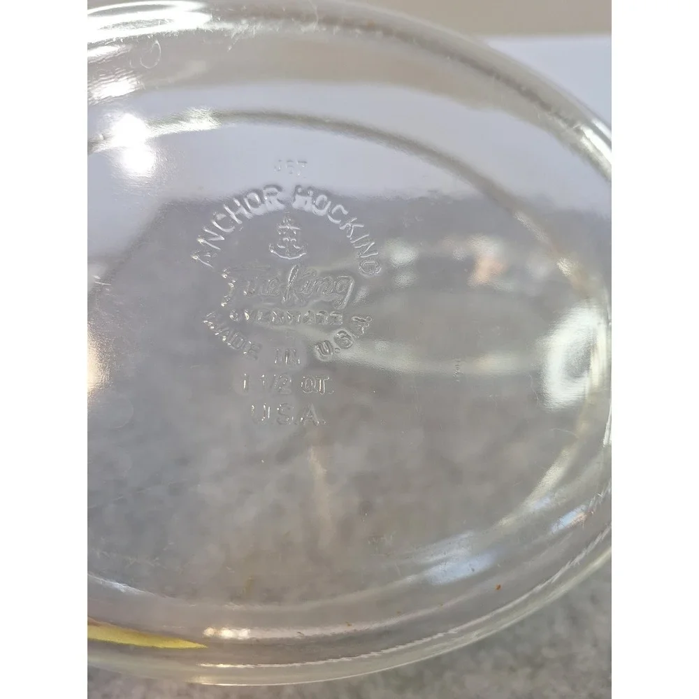 Anchor Hocking Fire-King Clear Glass Oval Casserole Dish with Lid 1.5 Qt 467 USA